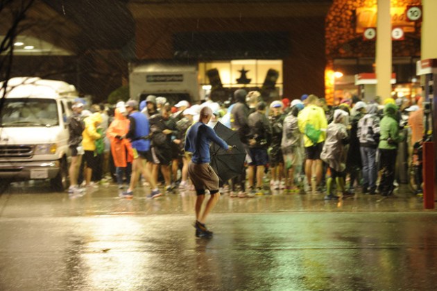 Waiting at the start.